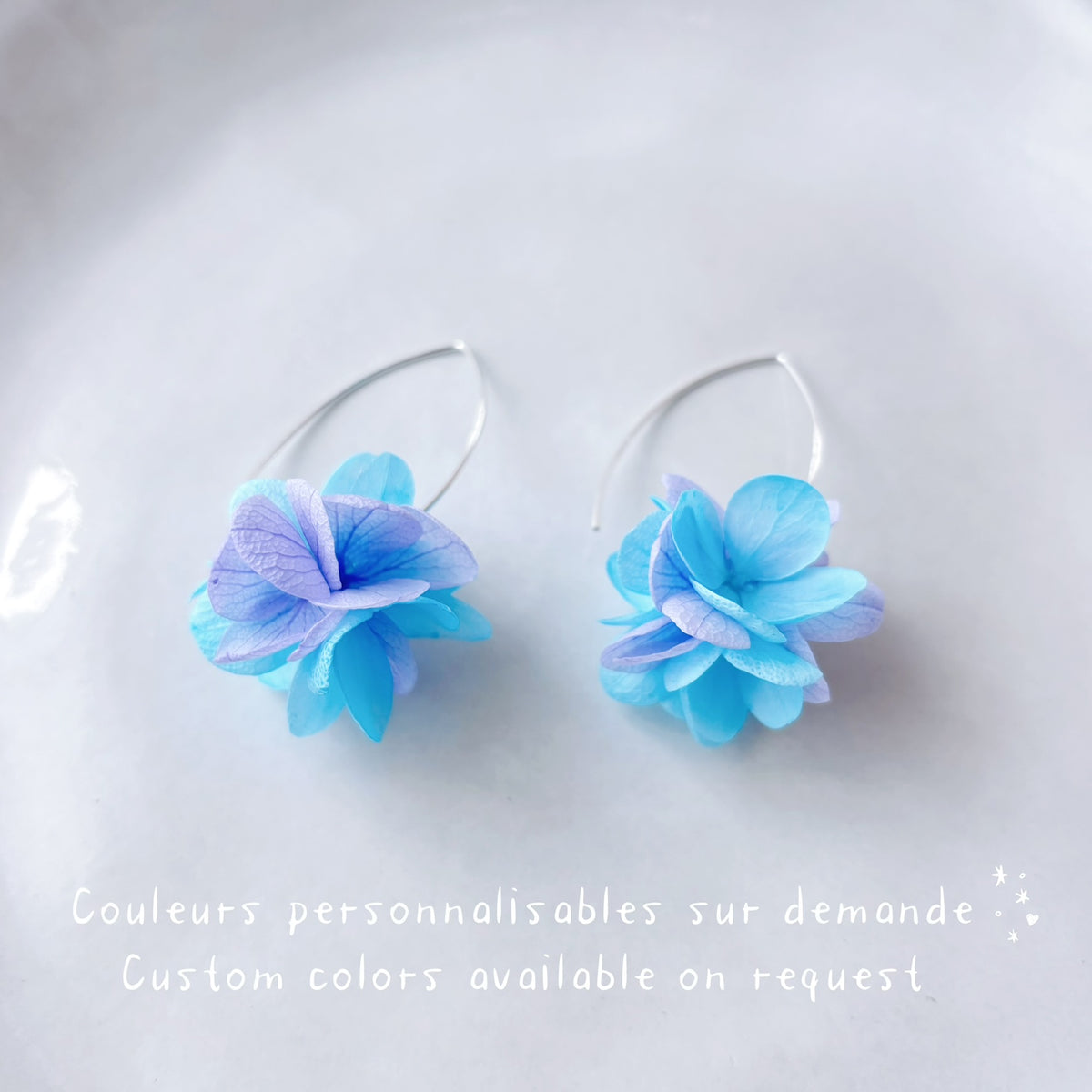Parure bijoux mariage fleurs blanches et dorées, boucles d’oreilles fait main