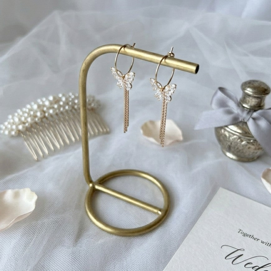 Créole papillon pampille pour mariage élégant Hana&Alice