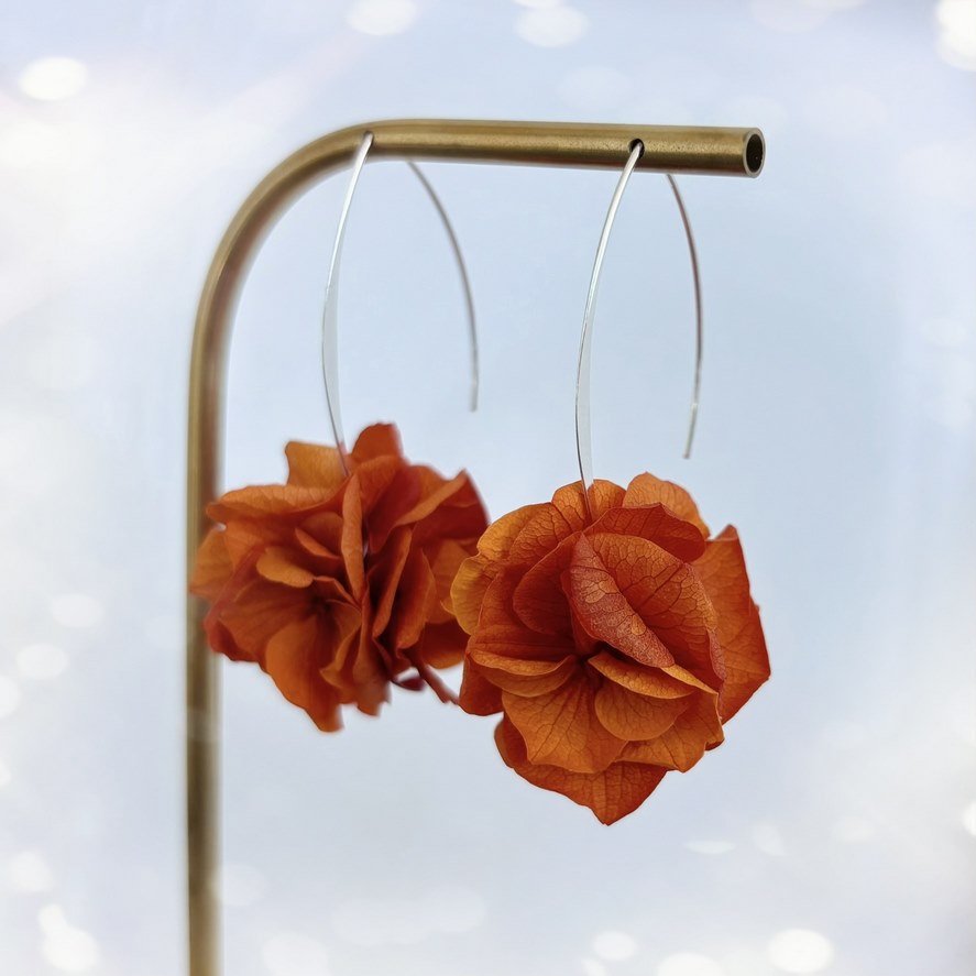 Boucles D'Oreilles Or 18K 750 Mls. Fleur Émail Rose Et Zircon Boucles D'Oreilles Or 18K 750 Mls. Fleur Émail Rose Et Zircon