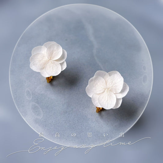 Bijoux mariage fleurs stabilisées oreilles non percées clips élégants