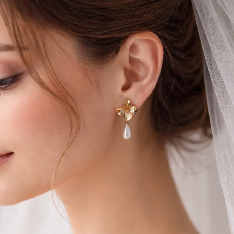 bijoux mariage perle faits main inspiration florale Hana&Alice