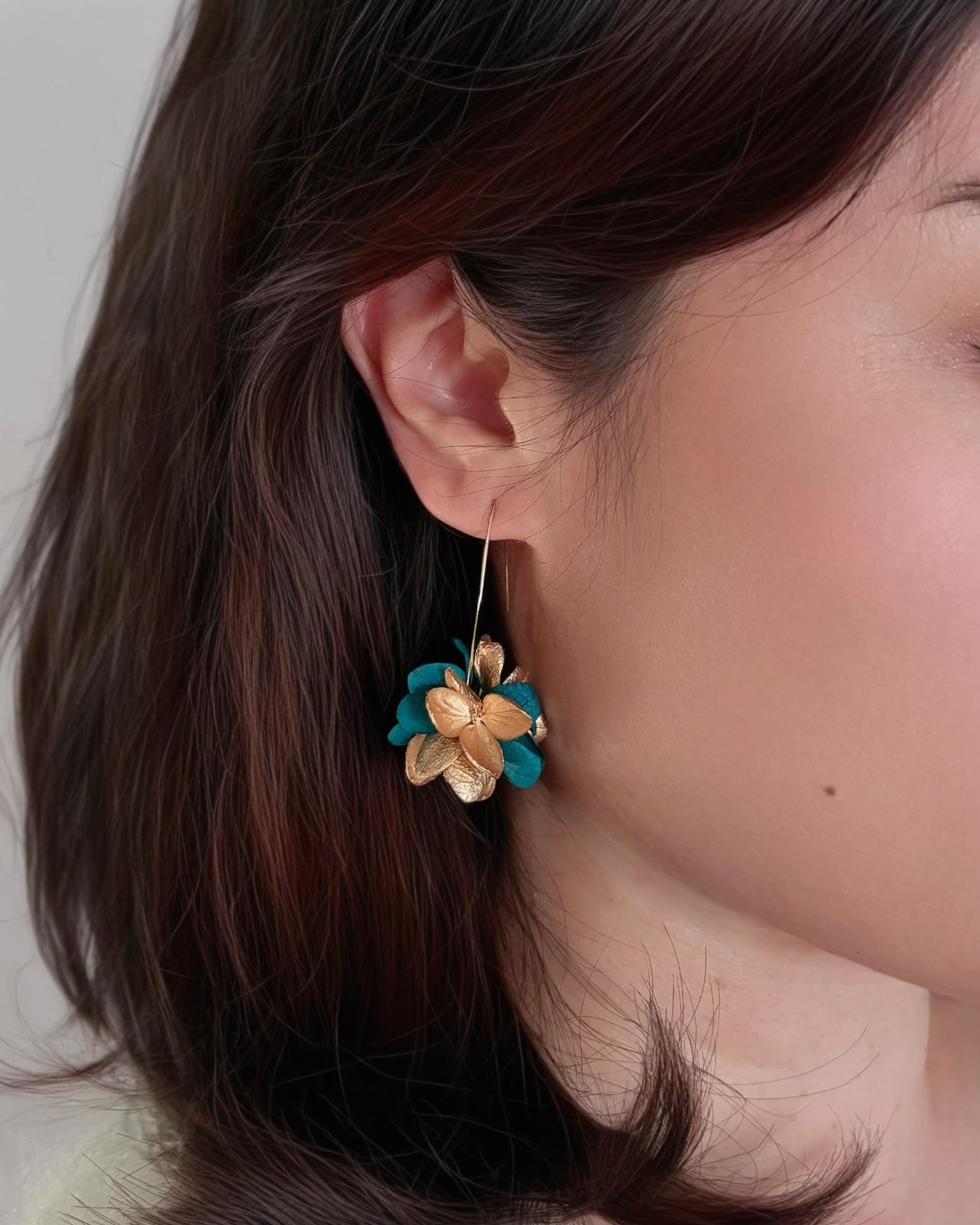 Bijoux mariage vert sapin et doré, fait main pour un style naturel et raffiné