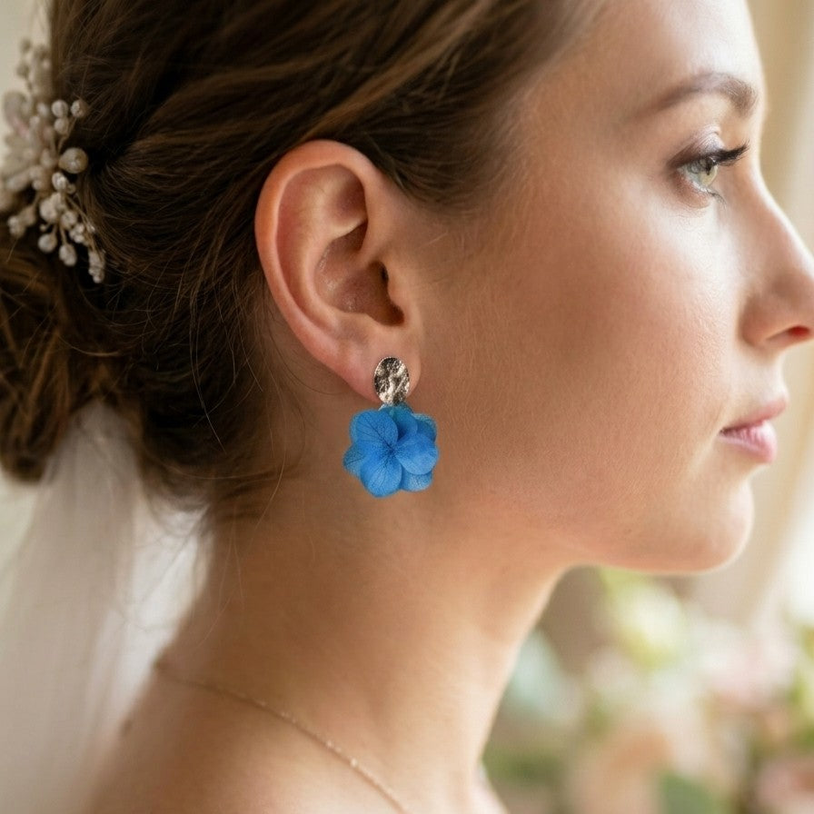 accessoire mariage bleu hortensias stabilisés Hana&Alice