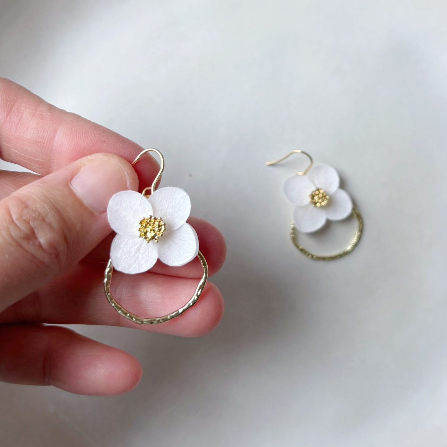 Boucles d’oreilles mariage bohème chic en fleurs stabilisées, faites main