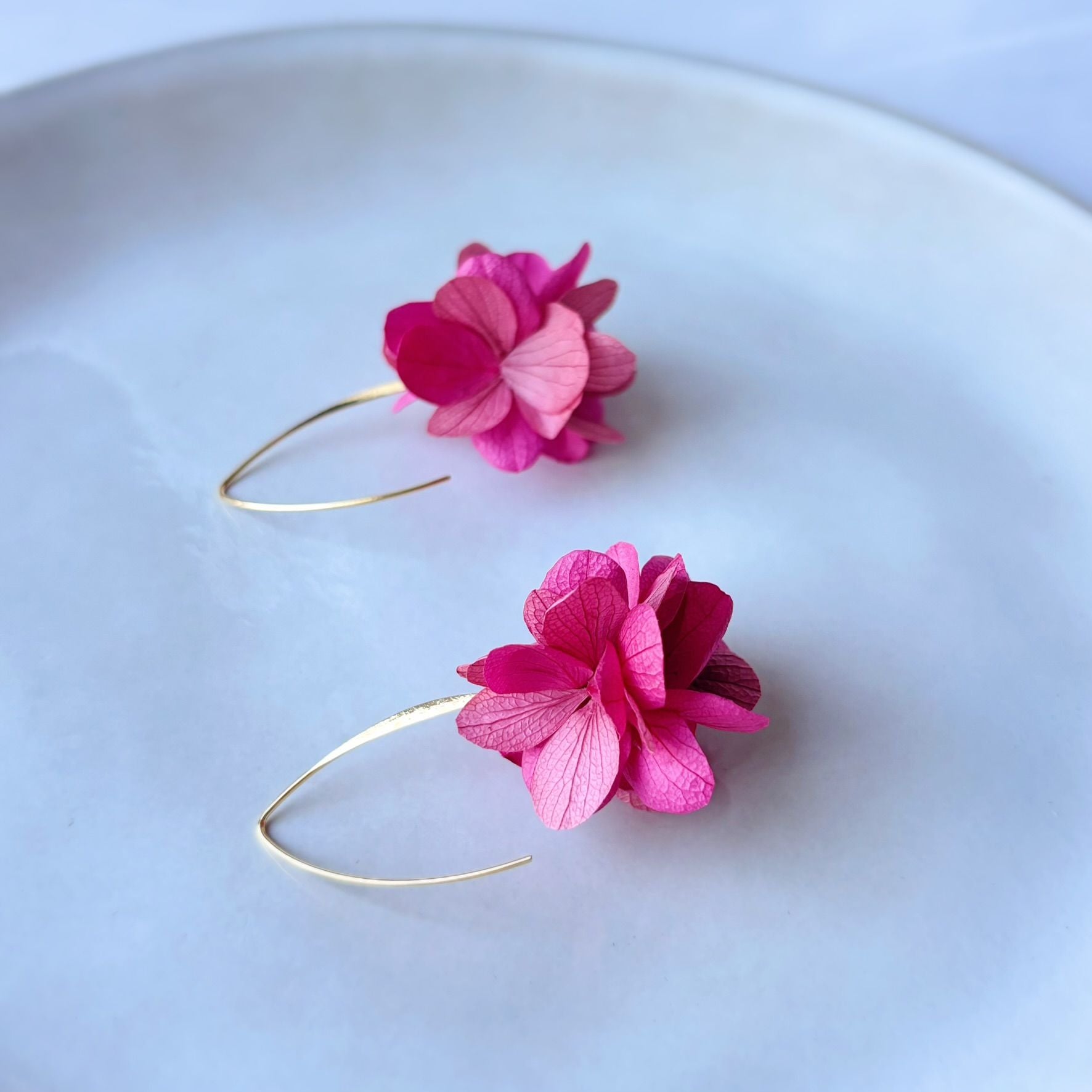 boucles d’oreilles fleurs stabilisées pour cadeau Saint Valentin ou anniversaire