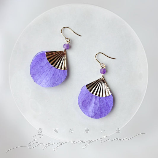 Bijoux mariage violet fait main, hortensias stabilisés Hana&Alice