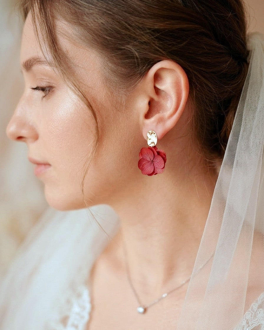 Parure bijoux mariage rouge Hana&Alice pour mariée et demoiselles d’honneur
