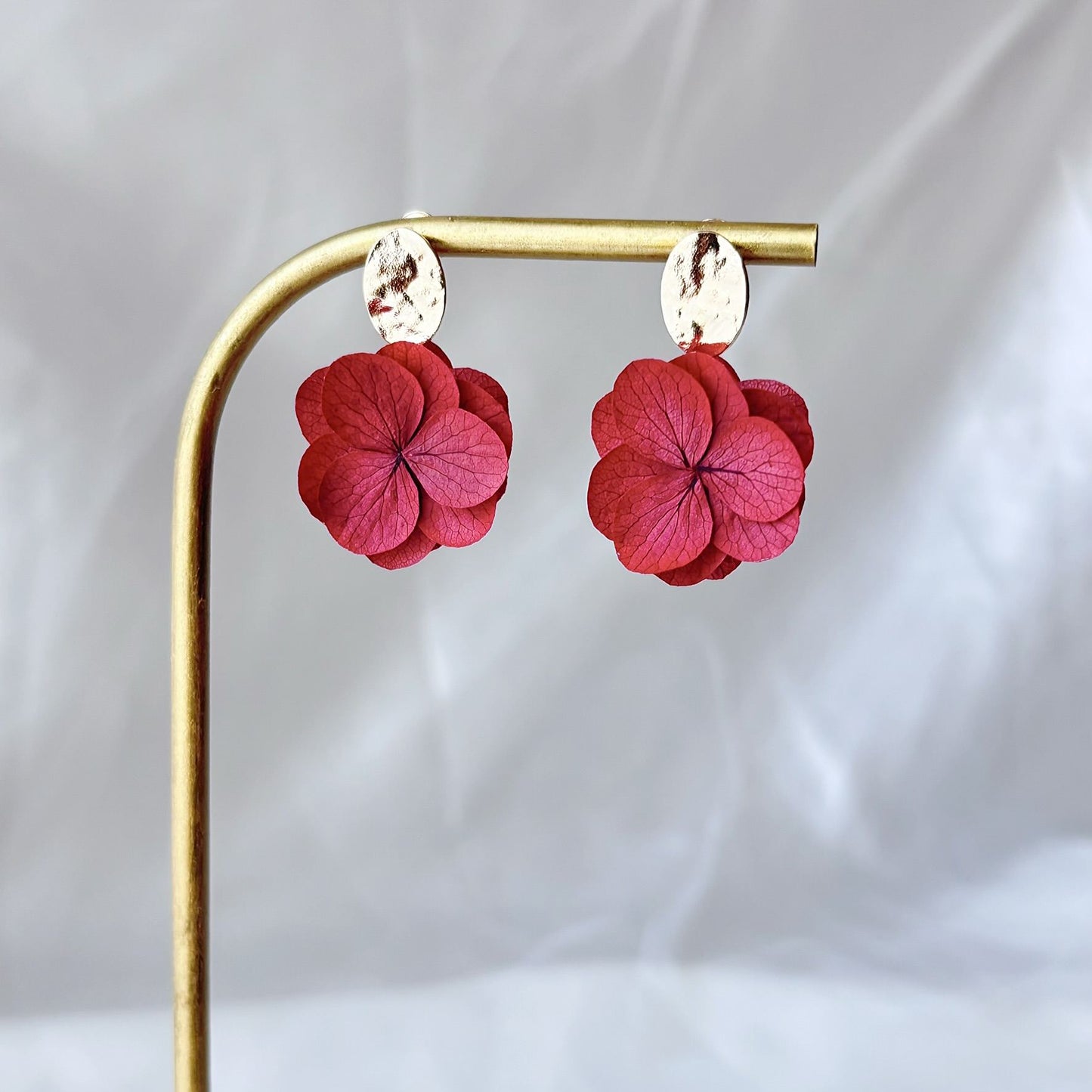 Boucles d’oreilles mariage rouge lumineuses style bohème chic Hana&Alice