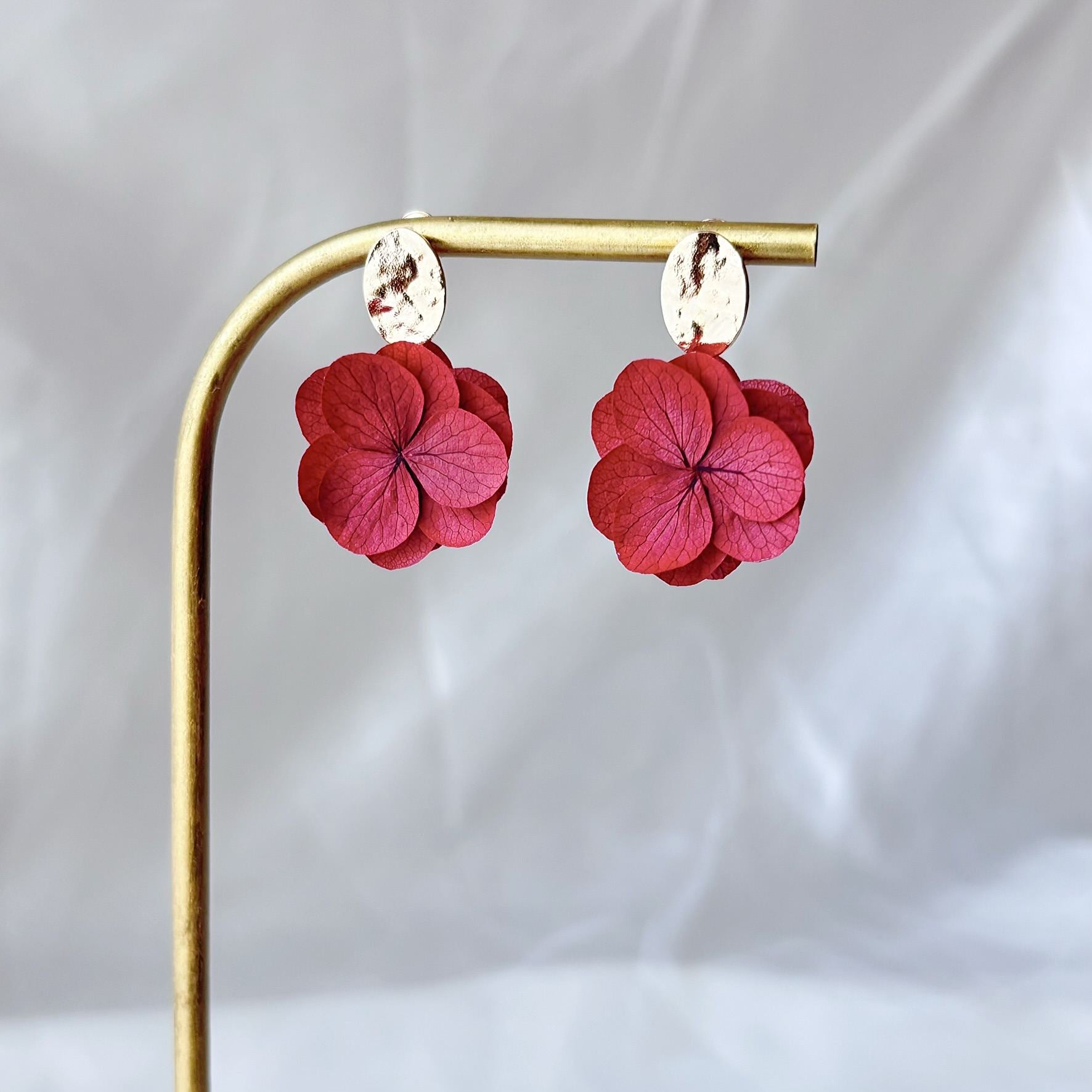 Boucles d’oreilles mariage rouge lumineuses style bohème chic Hana&Alice
