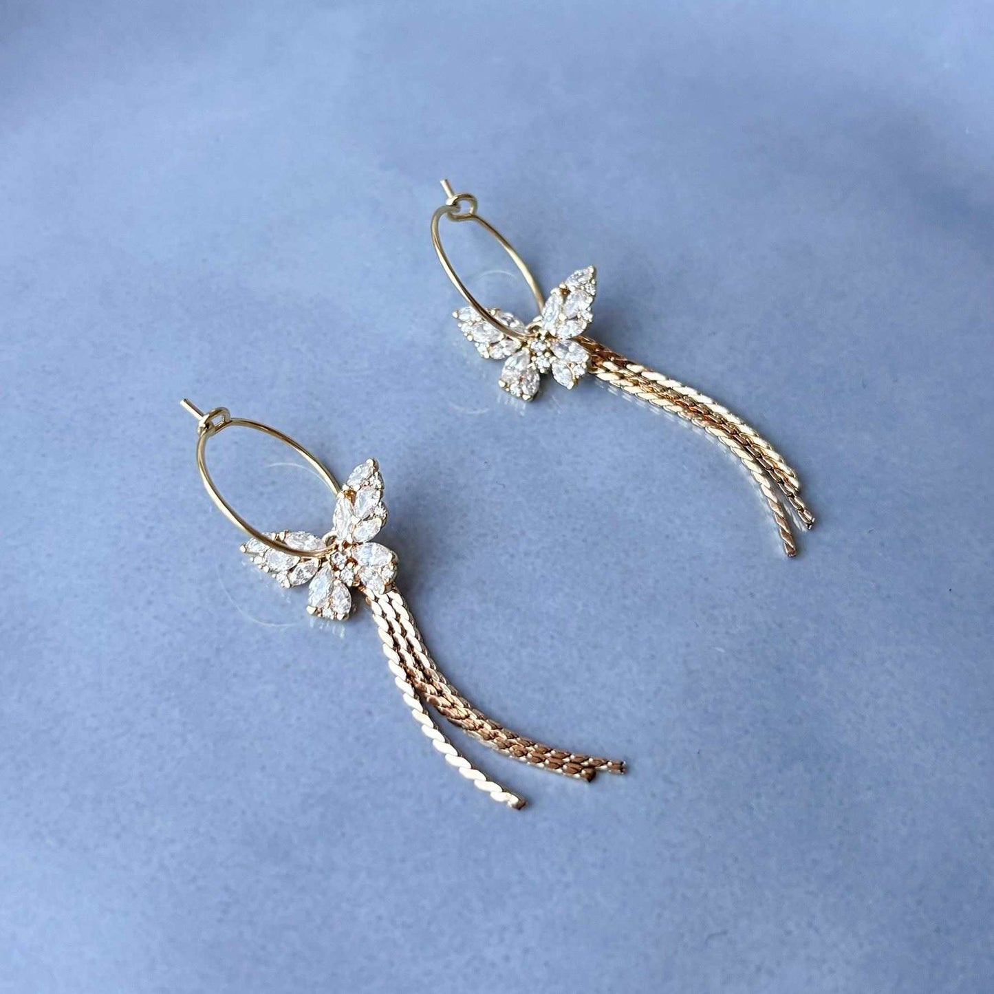 Bijoux de mariage romantique et chic créoles papillon Hana&Alice