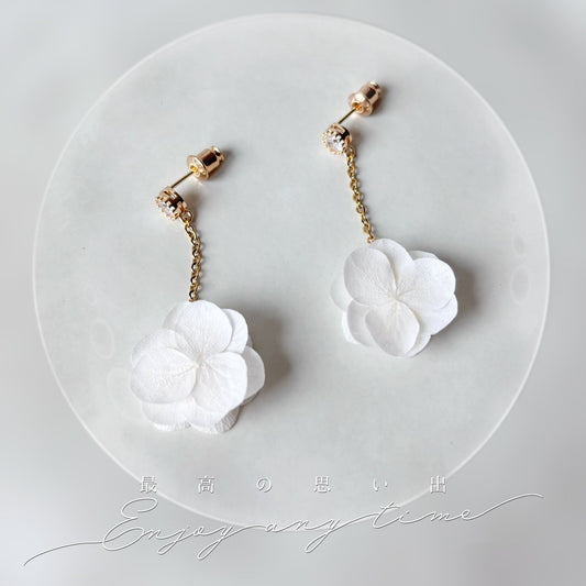 Parure bijoux mariage perle boucles pendantes zircon fleurs stabilisées