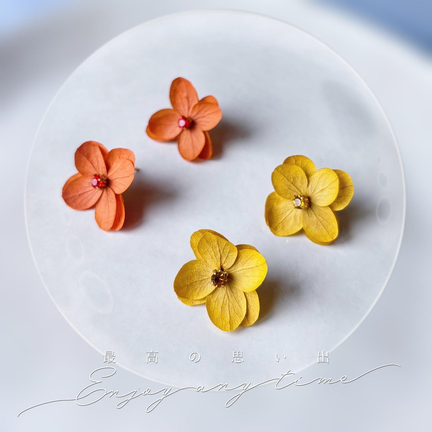 Cadeau invitée mariage élégant : boucles d’oreilles jaune Hana&Alice, création artisanale