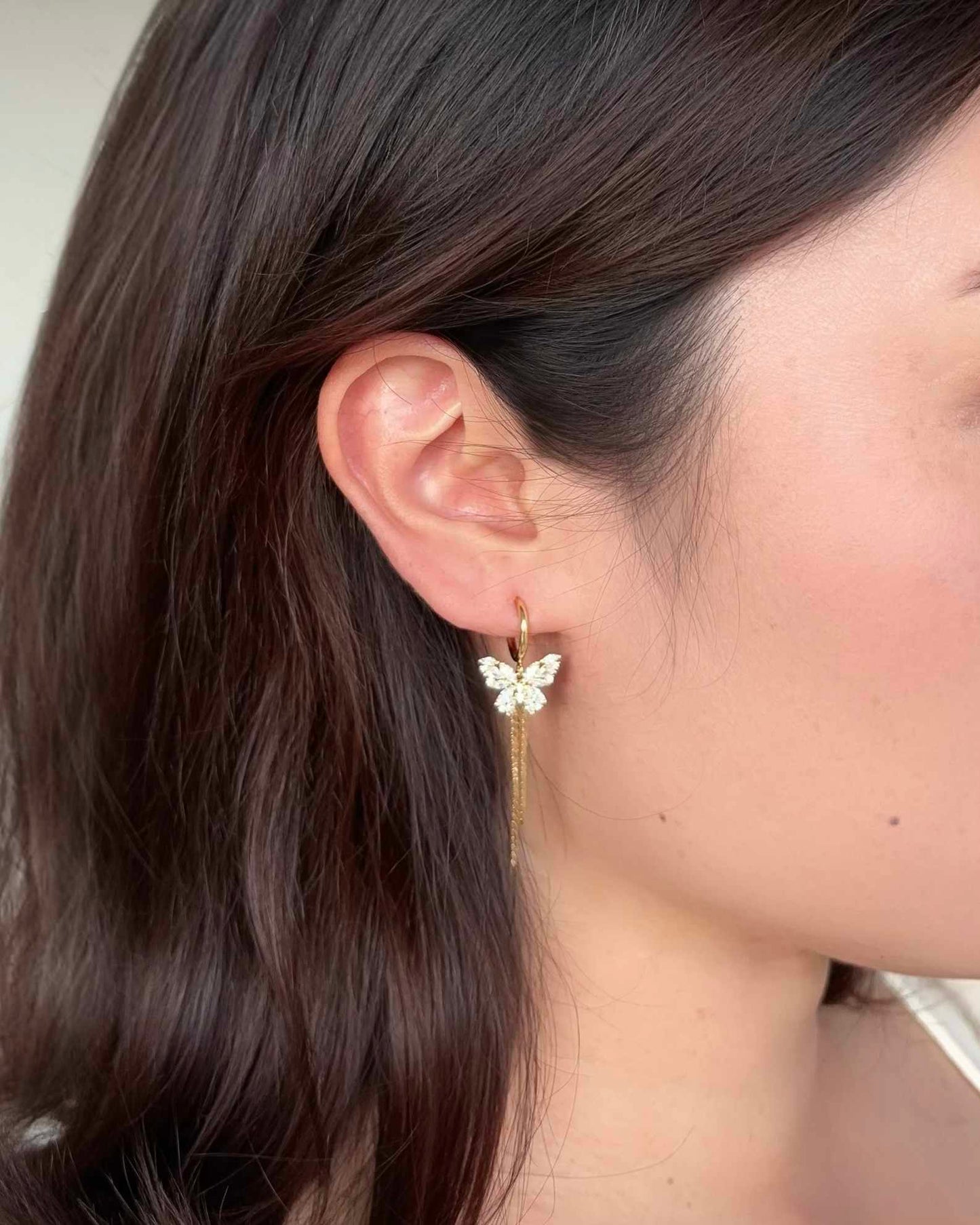 Boucles d’oreilles à clips papillon, bijou fait main dans atelier français.