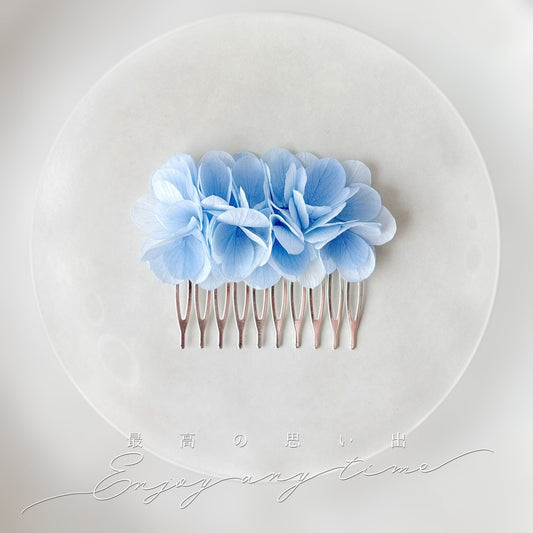 Peigne cheveux bleu ciel fait main pour coiffure de mariée