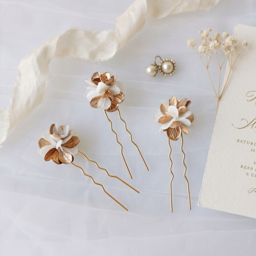 bijoux cheveux mariage hortensias blancs stabilisés style bohème chic